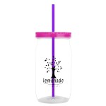 Garyline® Tritan® Mason Jar with Lid and Straw - 27 oz. - MJ27_clear_bottle_translucentpink_lid_translucentviolet_straw_1c.png Garyline® Tritan® Mason Jar with Lid and Straw - 27 oz. - MJ27_clear_bottle_translucentpink_lid_translucentviolet_straw_1c.png