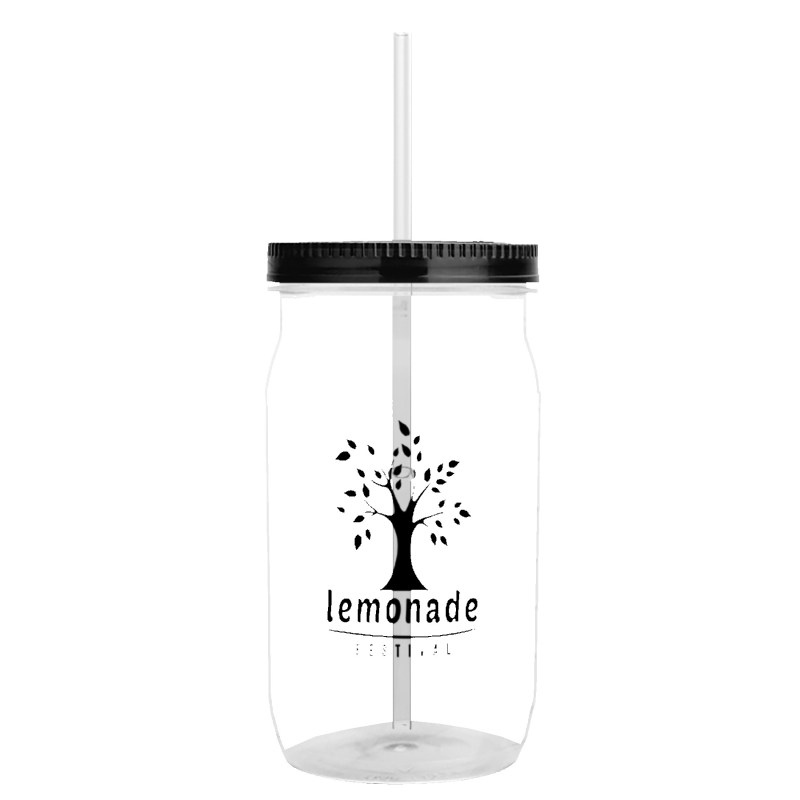 Garyline® Tritan® Mason Jar with Lid and Straw - 27 oz. 2 Garyline® Tritan® Mason Jar with Lid and Straw - 27 oz. 2