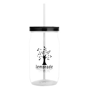 Garyline® Tritan® Mason Jar with Lid and Straw - 27 oz. 2 Garyline® Tritan® Mason Jar with Lid and Straw - 27 oz. 2