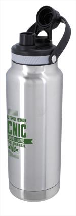 Good Value™ Energetic Vacuum Sport Bottle with Hanger - 33 oz. - 46398 silver lid open image Good Value™ Energetic Vacuum Sport Bottle with Hanger - 33 oz. - 46398 silver lid open image