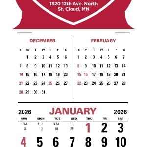 Triumph® Calendars Press-N-Stick 3-Month Vertical Calendar 2 Triumph® Calendars Press-N-Stick 3-Month Vertical Calendar 2