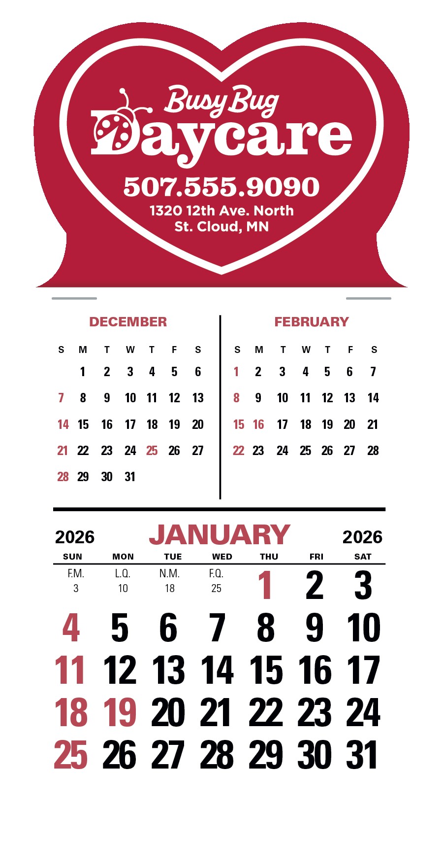 Triumph® Calendars Press-N-Stick 3-Month Vertical Calendar 2
