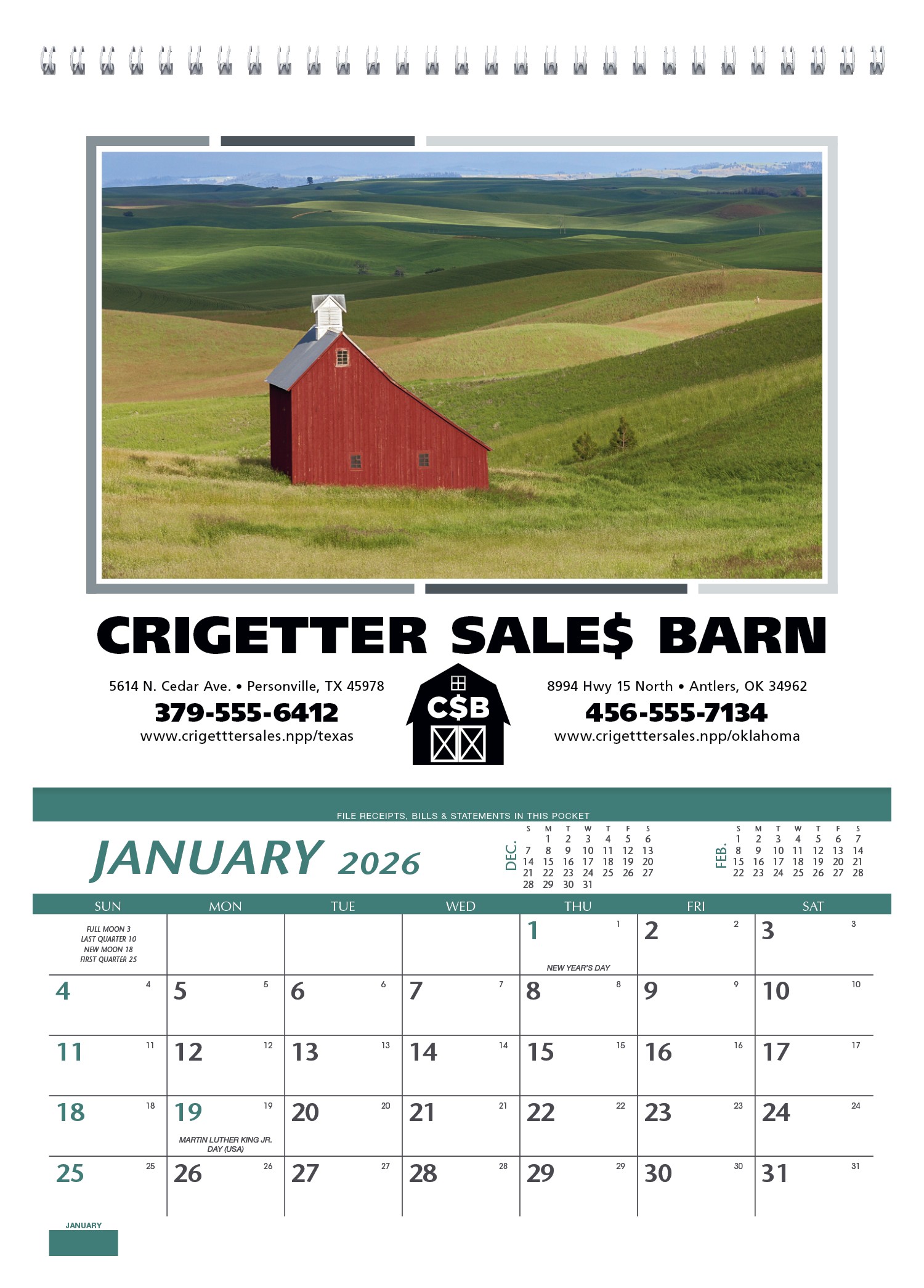Triumph® Calendars Farm Pocket Calendar 2