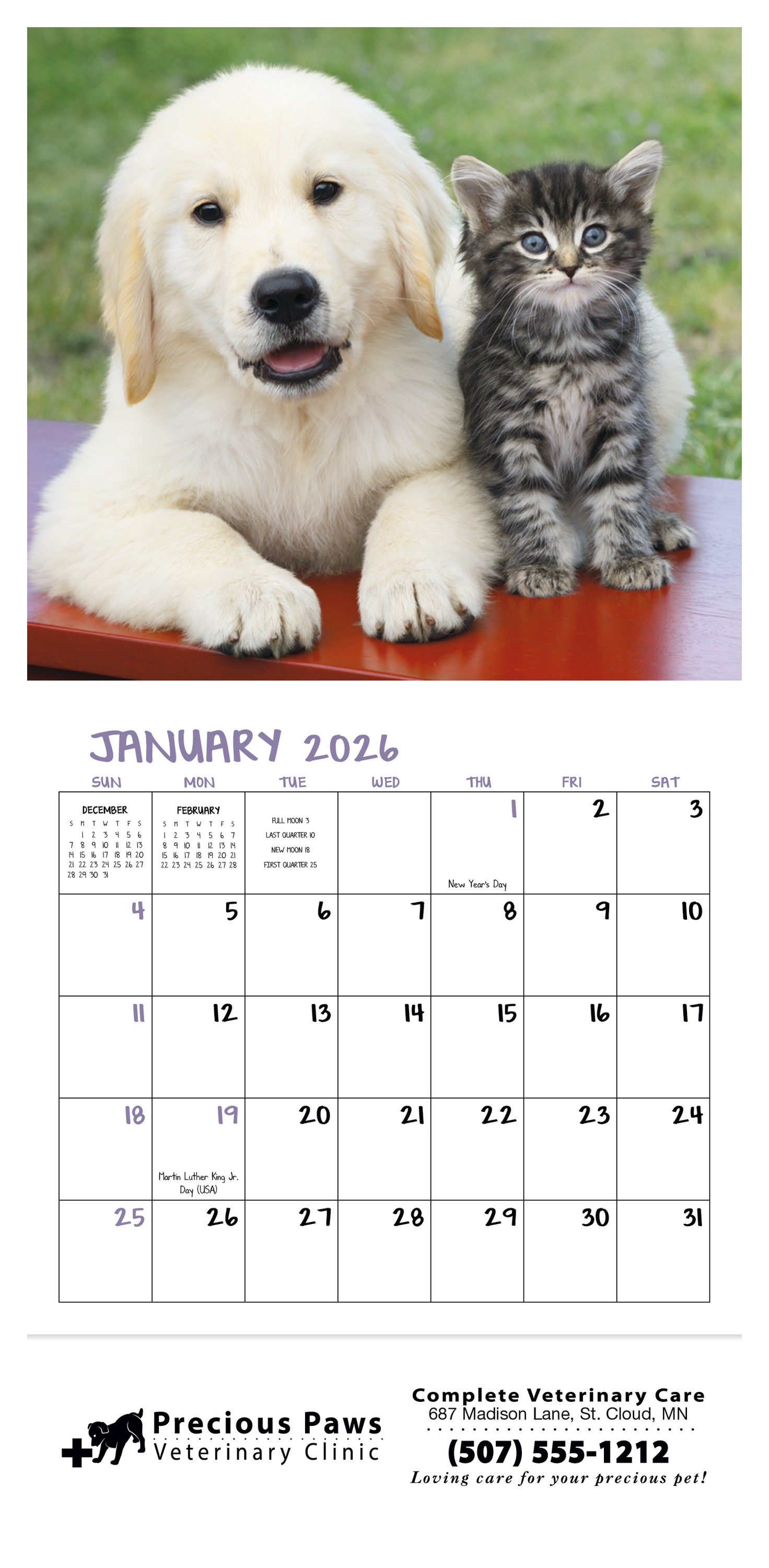Good Value™ Puppies & Kittens - Mini Calendar 2