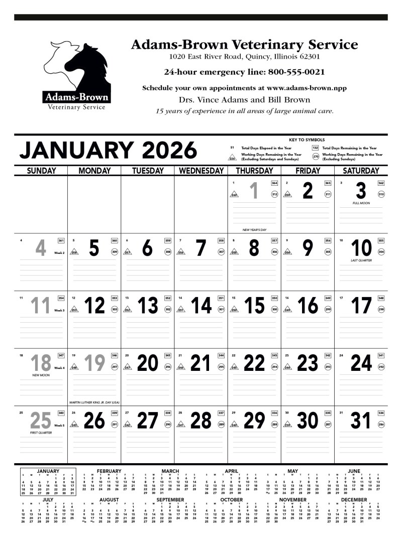 Triumph® Calendars Black & White Contractor Memo Calendar 2 Triumph® Calendars Black & White Contractor Memo Calendar 2