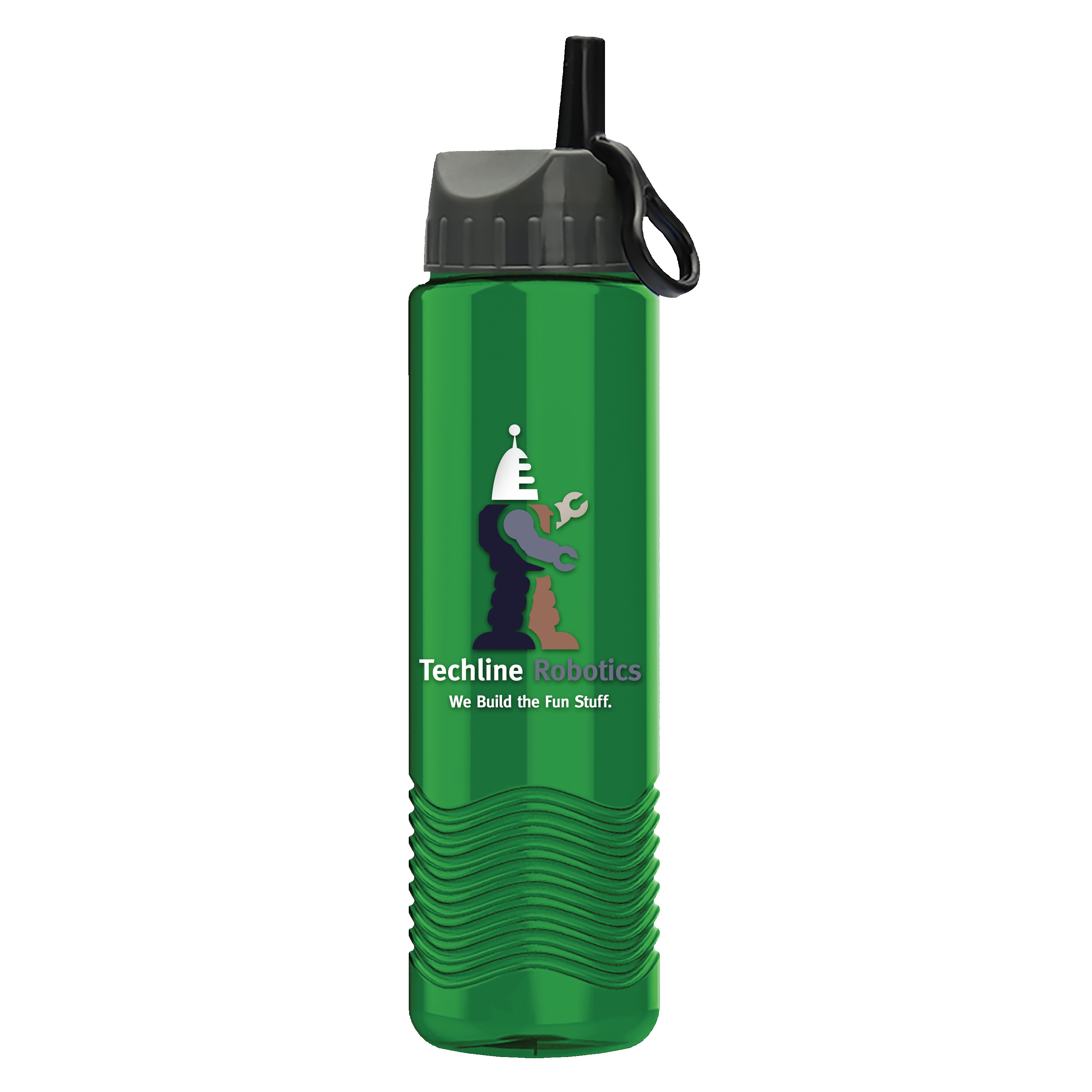 Garyline® Wave Tritan® Bottle with Ring-Straw Lid - 24 oz. 2