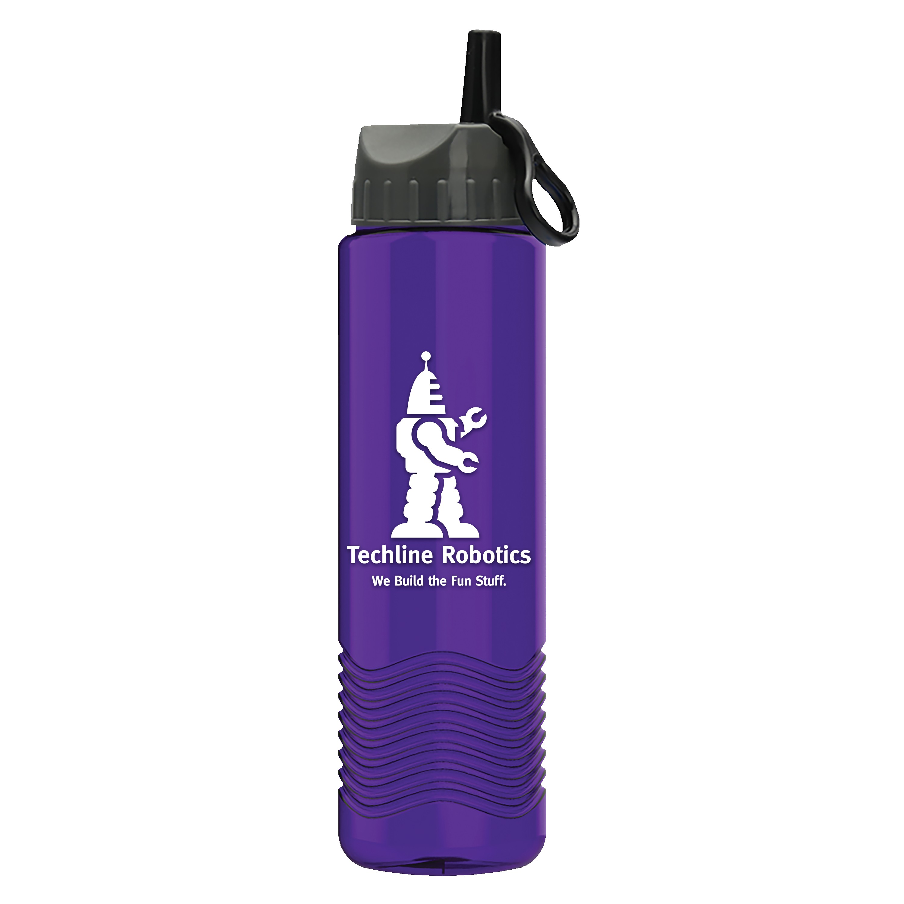 Garyline® Wave Tritan® Bottle with Ring-Straw Lid - 24 oz. 2