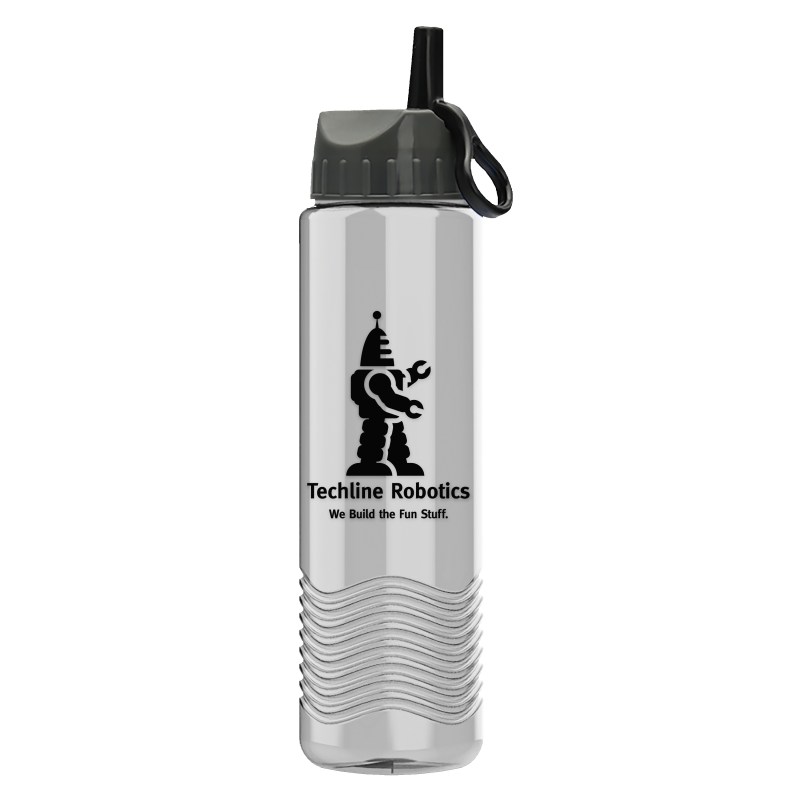 Garyline® Wave Tritan® Bottle with Ring-Straw Lid - 24 oz. 2 Garyline® Wave Tritan® Bottle with Ring-Straw Lid - 24 oz. 2