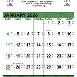 Triumph® Calendars Green & Black Contractor Memo Calendar 2 Triumph® Calendars Green & Black Contractor Memo Calendar 2