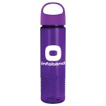 24 Oz. Transparent Wave Bottle w/Oval Crest Lid - Violet Purple 24 Oz. Transparent Wave Bottle w/Oval Crest Lid - Violet Purple