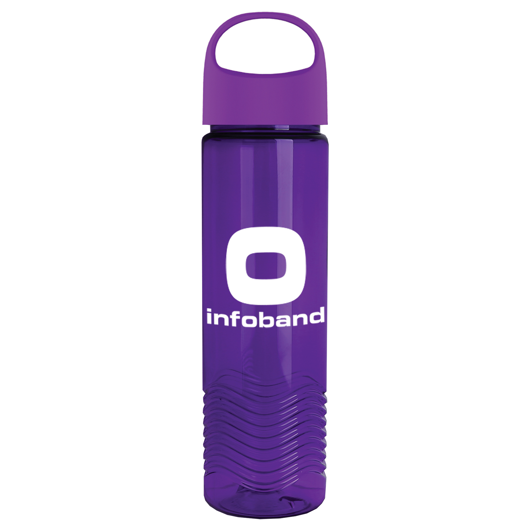 24 Oz. Transparent Wave Bottle w/Oval Crest Lid 1