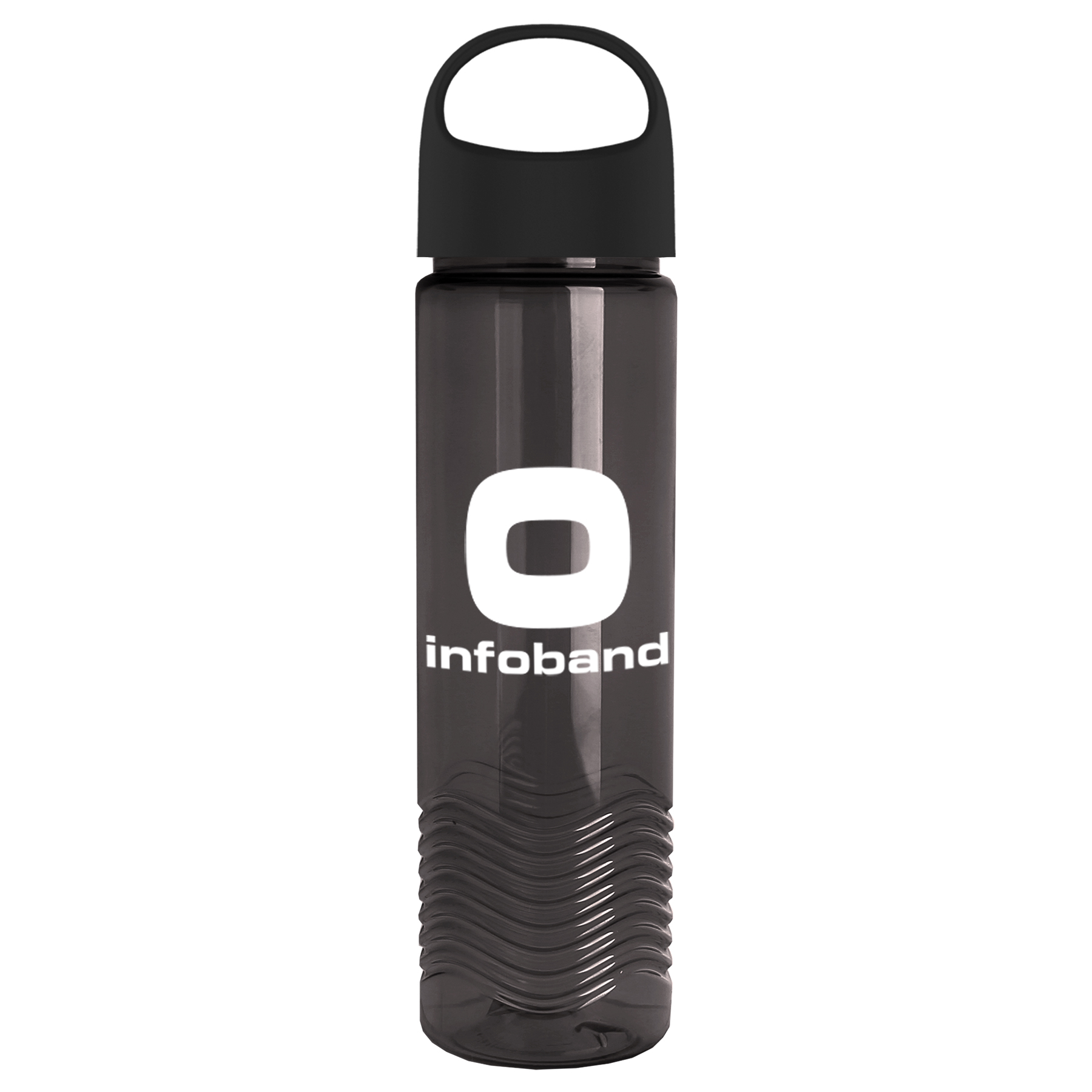 24 Oz. Transparent Wave Bottle w/Oval Crest Lid 1