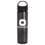 24 Oz. Transparent Wave Bottle w/Oval Crest Lid - Transparent Black 24 Oz. Transparent Wave Bottle w/Oval Crest Lid - Transparent Black