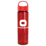 24 Oz. Transparent Wave Bottle w/Oval Crest Lid - Transparent Red 24 Oz. Transparent Wave Bottle w/Oval Crest Lid - Transparent Red