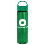 24 Oz. Transparent Wave Bottle w/Oval Crest Lid - Transparent Green 24 Oz. Transparent Wave Bottle w/Oval Crest Lid - Transparent Green