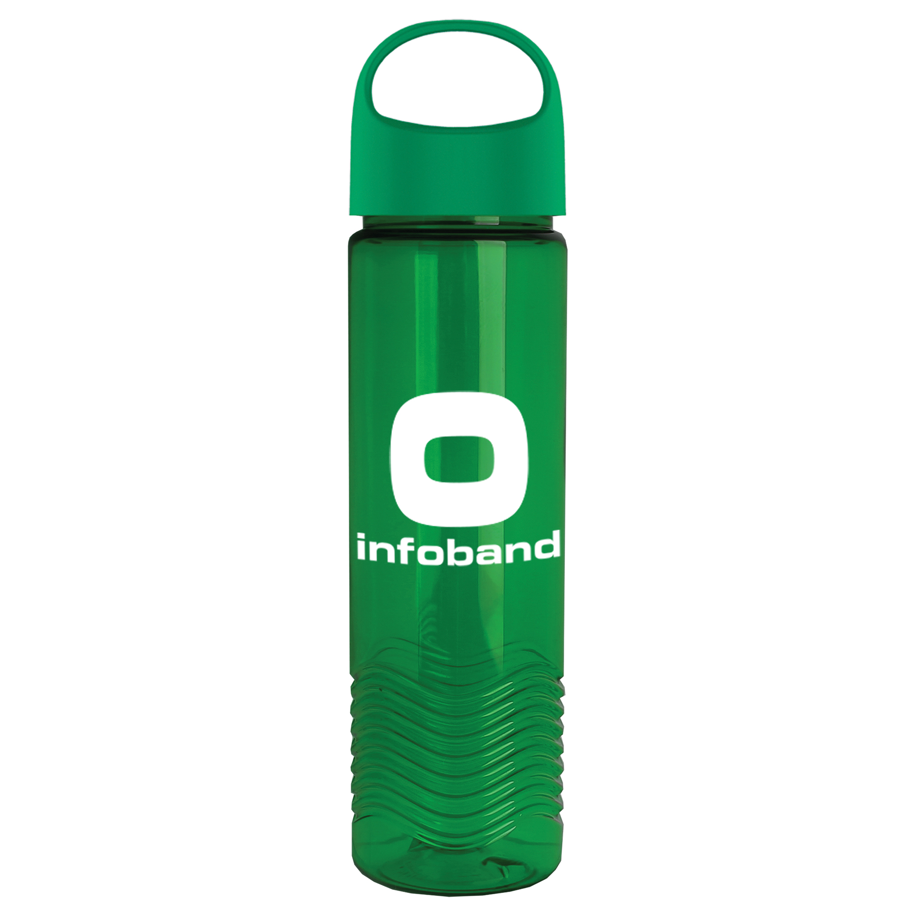 24 Oz. Transparent Wave Bottle w/Oval Crest Lid 1