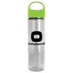 24 Oz. Transparent Wave Bottle w/Oval Crest Lid - Clear/Lime Green 24 Oz. Transparent Wave Bottle w/Oval Crest Lid - Clear/Lime Green