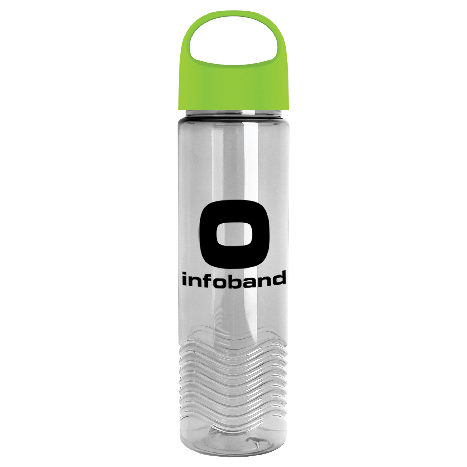 24 Oz. Transparent Wave Bottle w/Oval Crest Lid 1