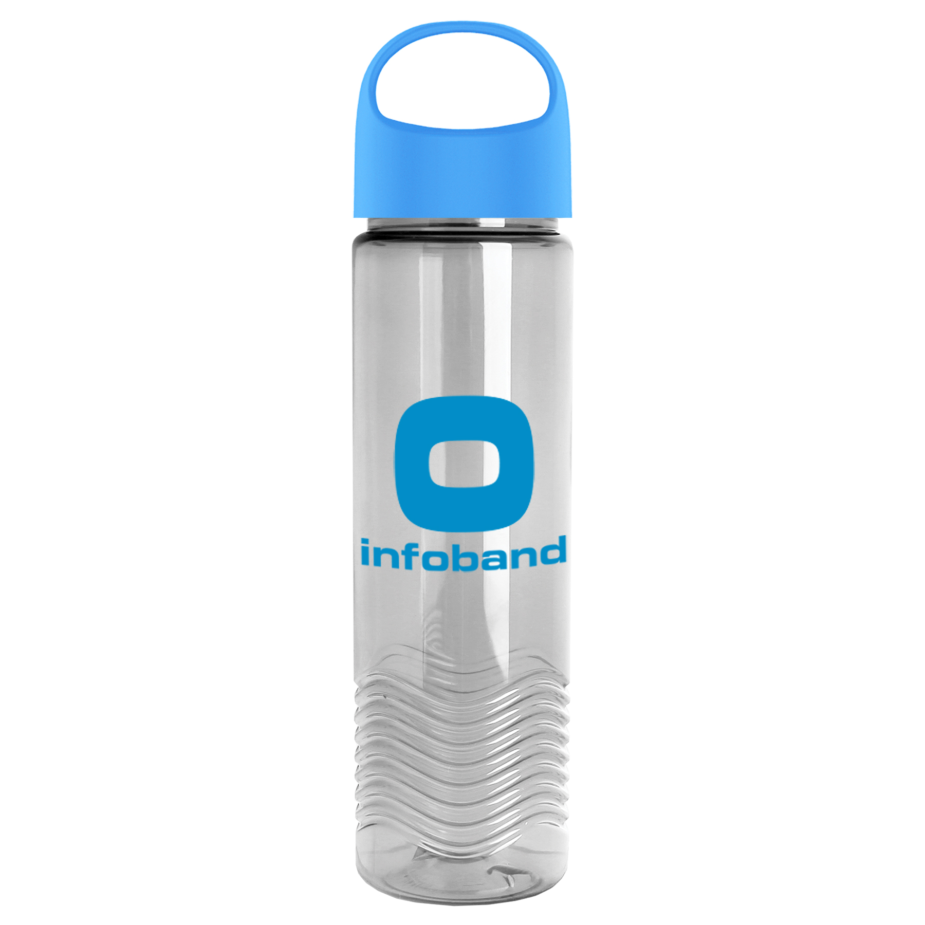 24 Oz. Transparent Wave Bottle w/Oval Crest Lid 1