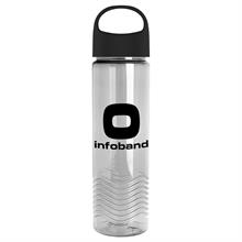 24 Oz. Transparent Wave Bottle w/Oval Crest Lid 1