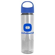 24 Oz. Transparent Wave Bottle w/Oval Crest Lid 1