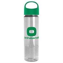 24 Oz. Transparent Wave Bottle w/Oval Crest Lid 1
