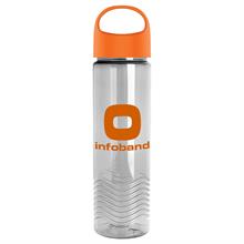 24 Oz. Transparent Wave Bottle w/Oval Crest Lid 1