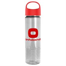 24 Oz. Transparent Wave Bottle w/Oval Crest Lid 1