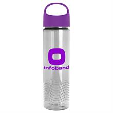24 Oz. Transparent Wave Bottle w/Oval Crest Lid 1