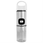 24 Oz. Transparent Wave Bottle w/Oval Crest Lid - Clear/White 24 Oz. Transparent Wave Bottle w/Oval Crest Lid - Clear/White