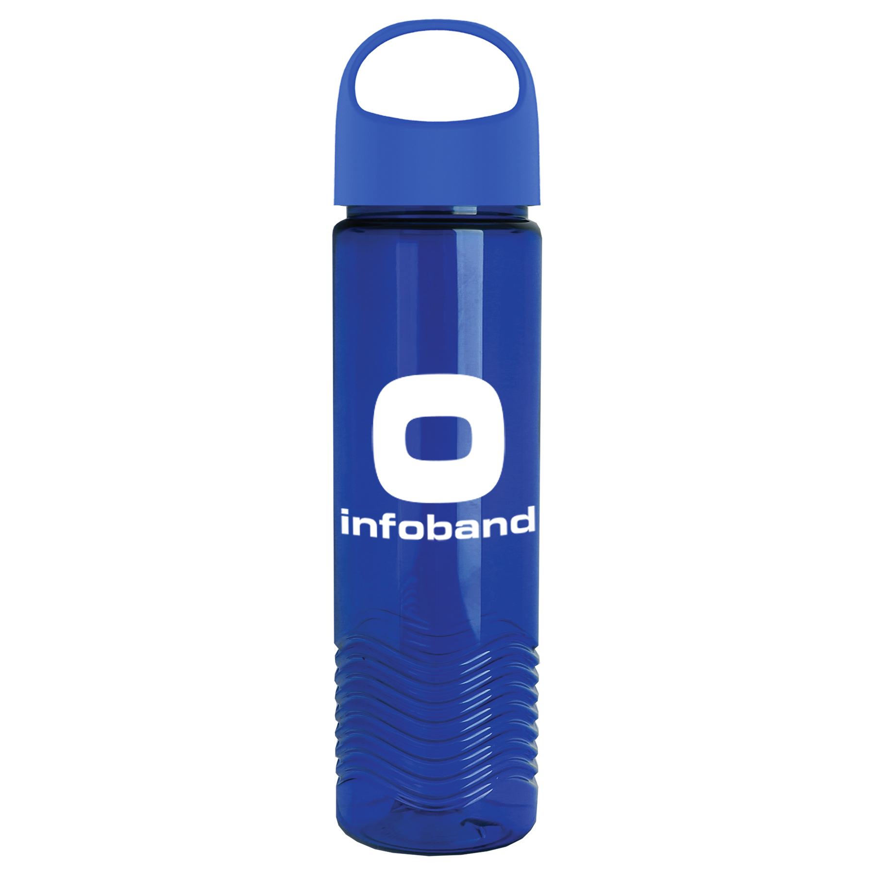 24 Oz. Transparent Wave Bottle w/Oval Crest Lid 1