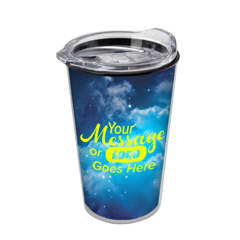 Garyline® Transparent Tumbler with Slider Lid and Full-Color Paper Insert - 14 oz. 2 Garyline® Transparent Tumbler with Slider Lid and Full-Color Paper Insert - 14 oz. 2