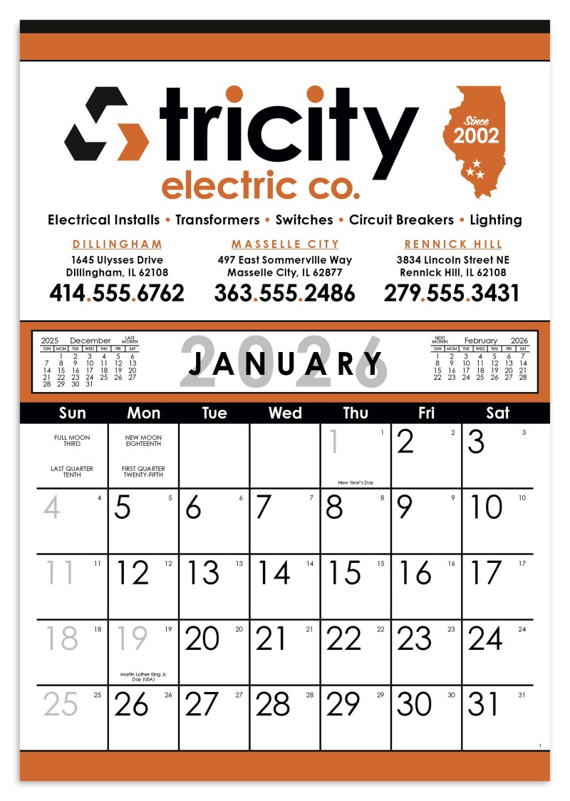 Skinner & Kennedy™ Commercial 12-Sheet Calendar 2 Skinner & Kennedy™ Commercial 12-Sheet Calendar 2
