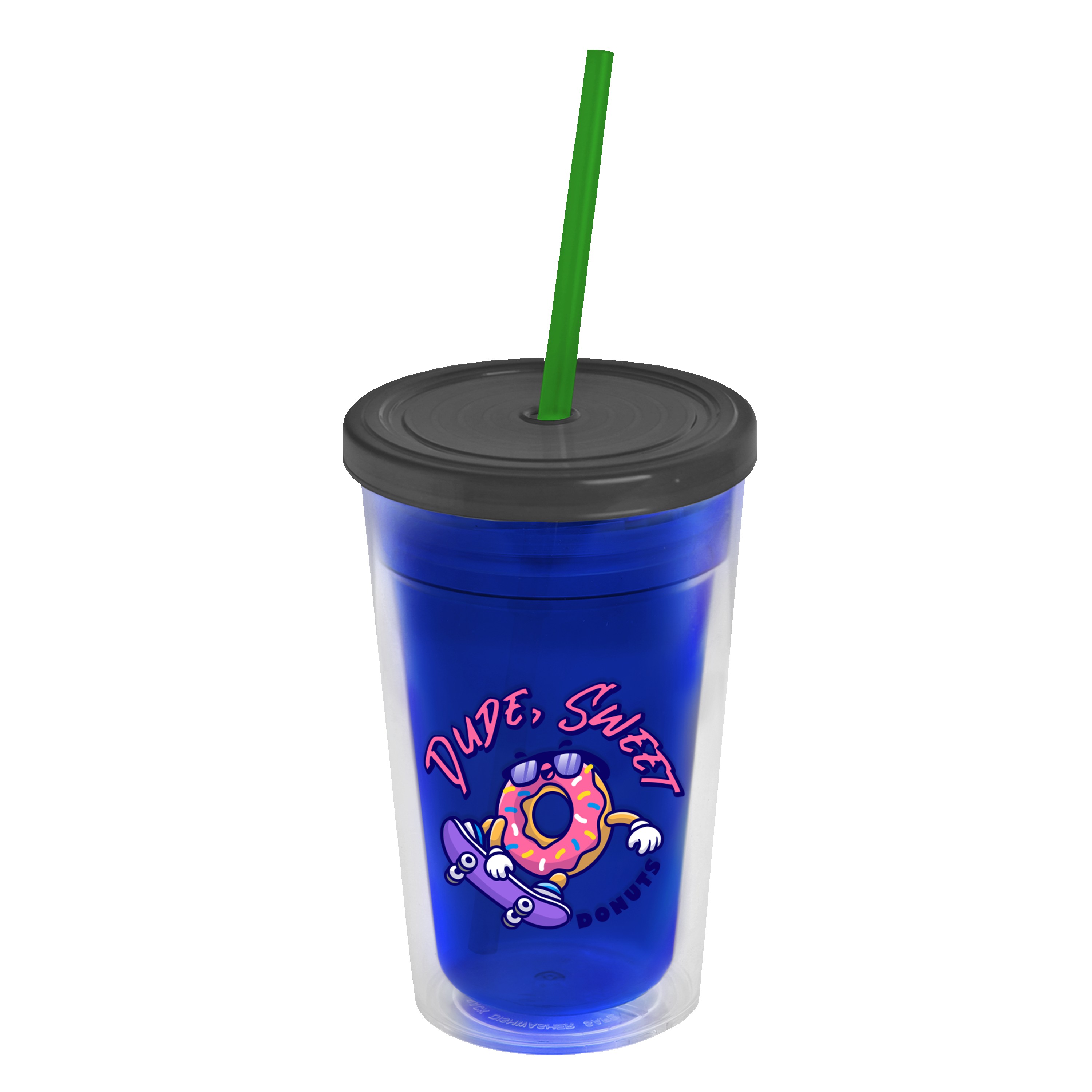 Garyline® Transparent Tumbler with Straw Lid - 16 oz. 2