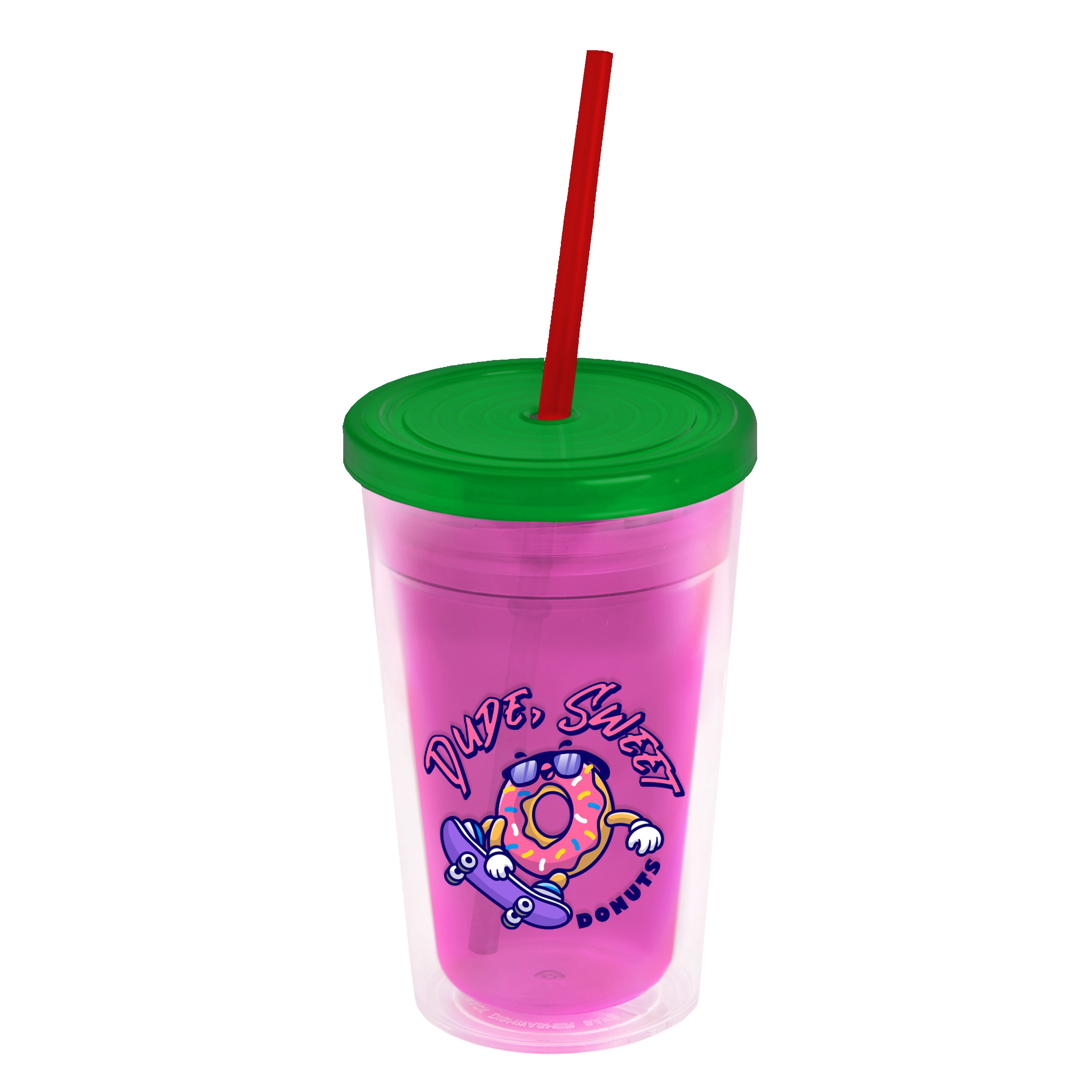 Garyline® Transparent Tumbler with Straw Lid - 16 oz. 2