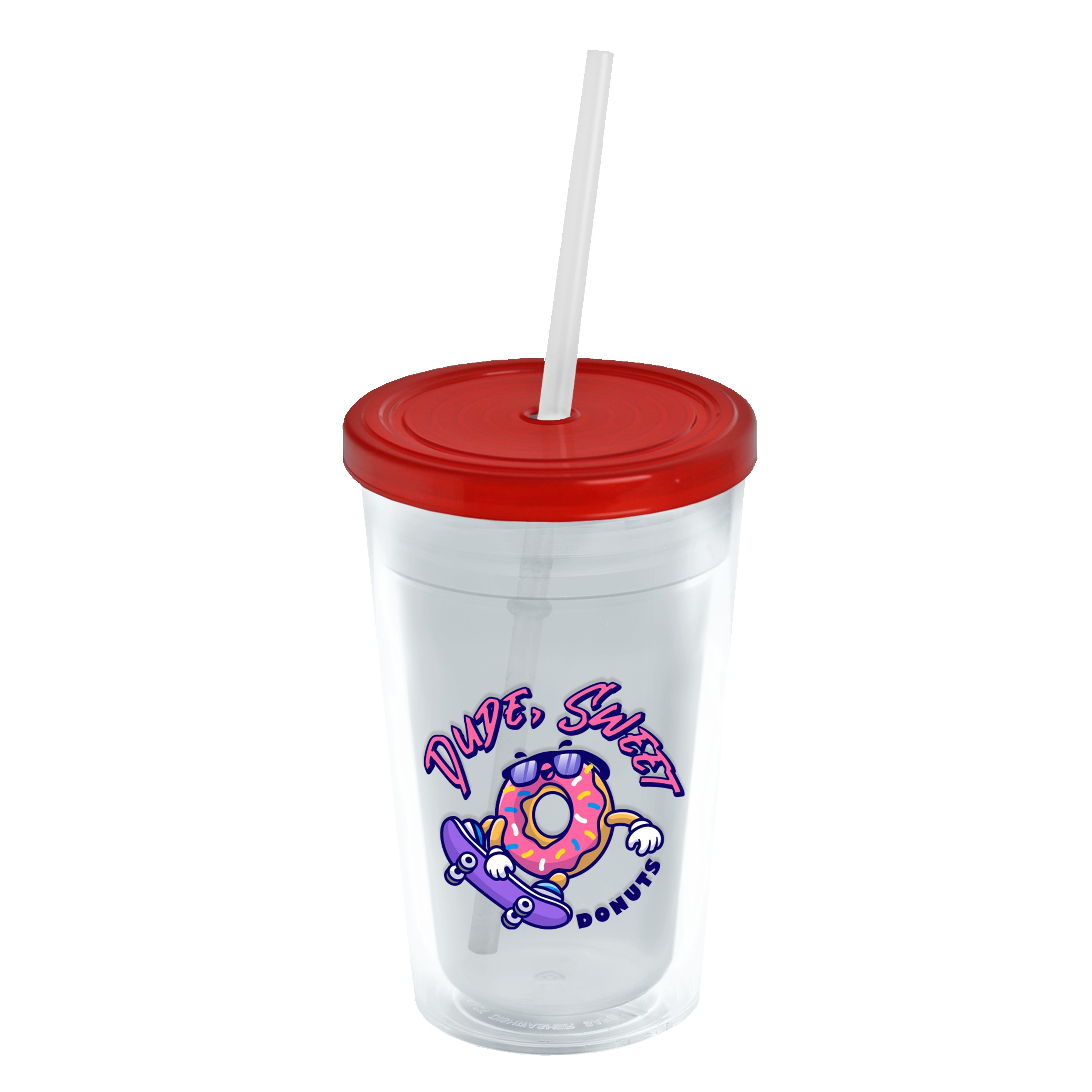 Garyline® Transparent Tumbler with Straw Lid - 16 oz. 2