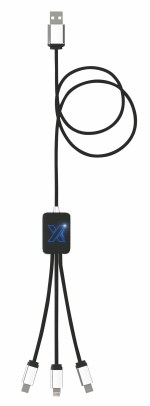 SCX Innovative Design™ Custom Eco Easy-to-Use Cable - 32463F Standard Black/Silver with Blue light SCX Innovative Design™ Custom Eco Easy-to-Use Cable - 32463F Standard Black/Silver with Blue light