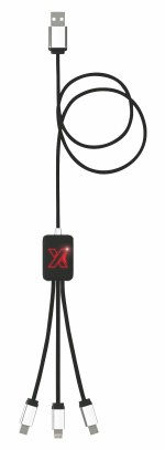 SCX Innovative Design™ Custom Eco Easy-to-Use Cable - 32463F Standard Black/Silver with Red light SCX Innovative Design™ Custom Eco Easy-to-Use Cable - 32463F Standard Black/Silver with Red light