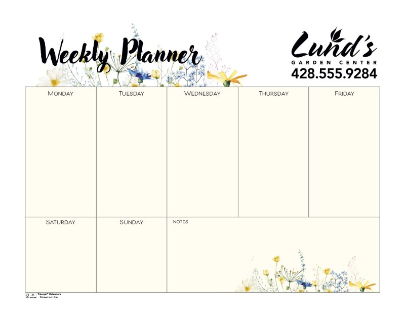 Triumph® Calendars Small Weekly Desk Pad - Floral 2 Triumph® Calendars Small Weekly Desk Pad - Floral 2