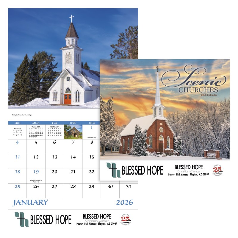 Good Value™ Scenic Churches - Stapled Calendar 2 Good Value™ Scenic Churches - Stapled Calendar 2