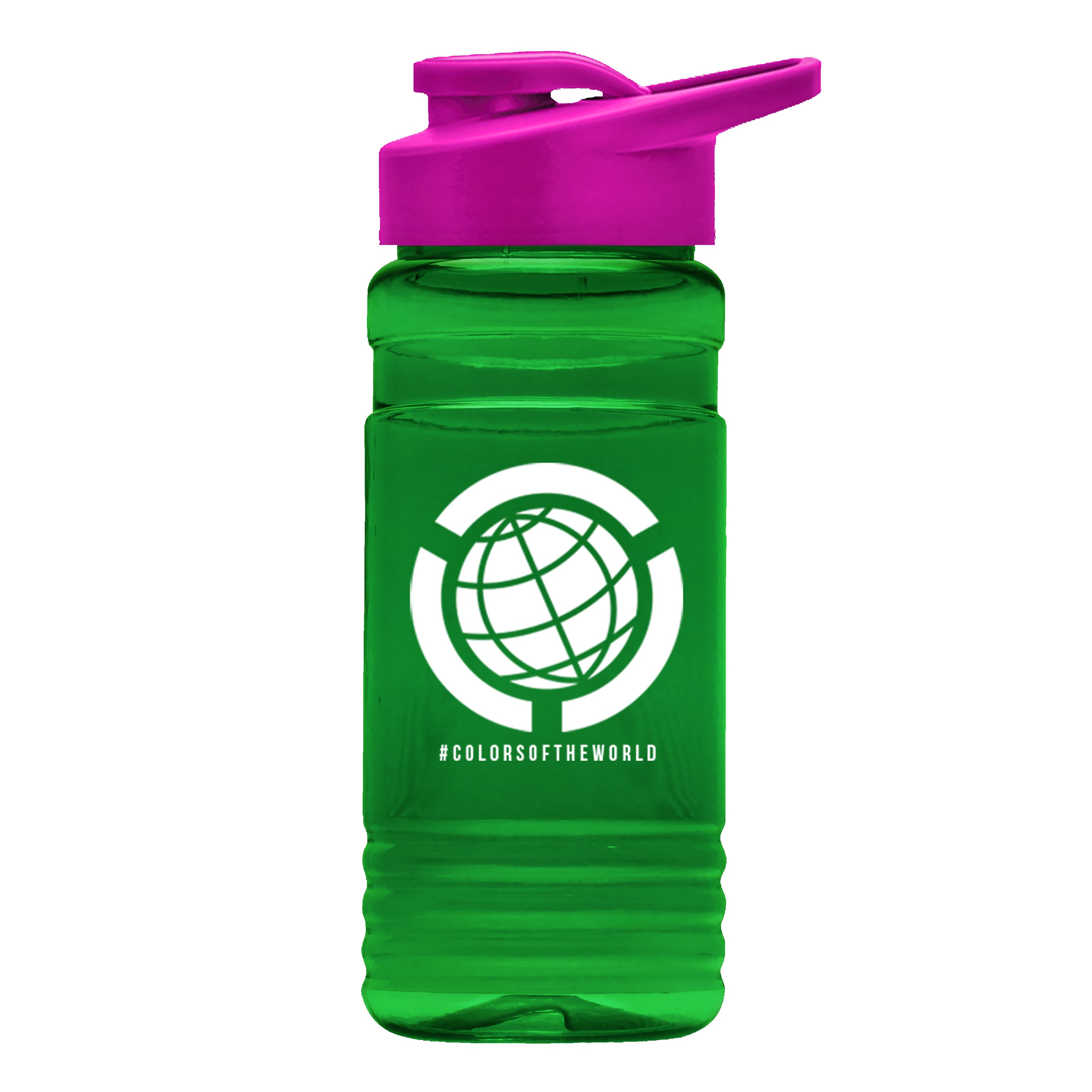 Garyline® RPET Bottle with Drink-Thru Lid - 20 oz. 2