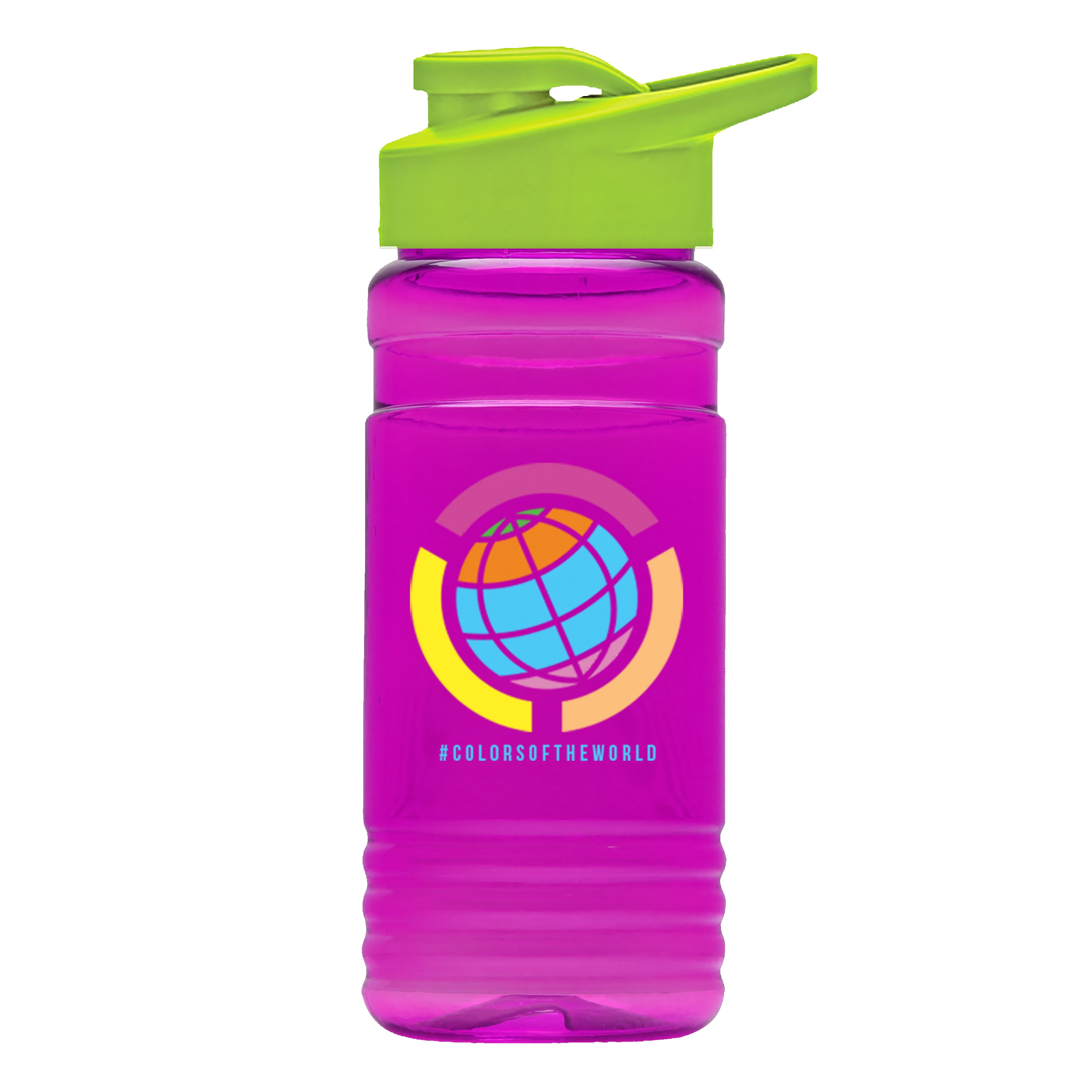 Garyline® RPET Bottle with Drink-Thru Lid - 20 oz. 2