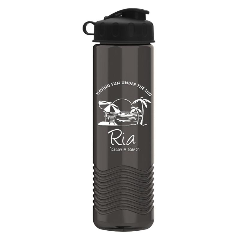 24 Oz. Wave Transparent Bottle w/Flip Top Lid 1 24 Oz. Wave Transparent Bottle w/Flip Top Lid 1