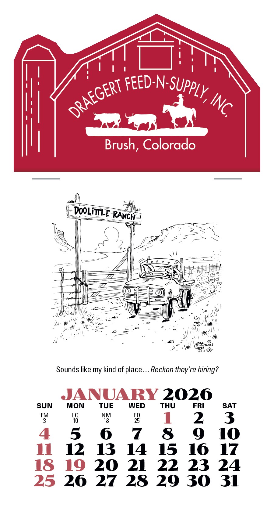 Triumph® Calendars Press-N-Stick Cowboy Calendar 2