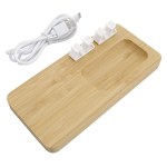 Bamboo 10W Wireless Charging Pad with Cable Organizer - with cord Bamboo 10W Wireless Charging Pad with Cable Organizer - with cord