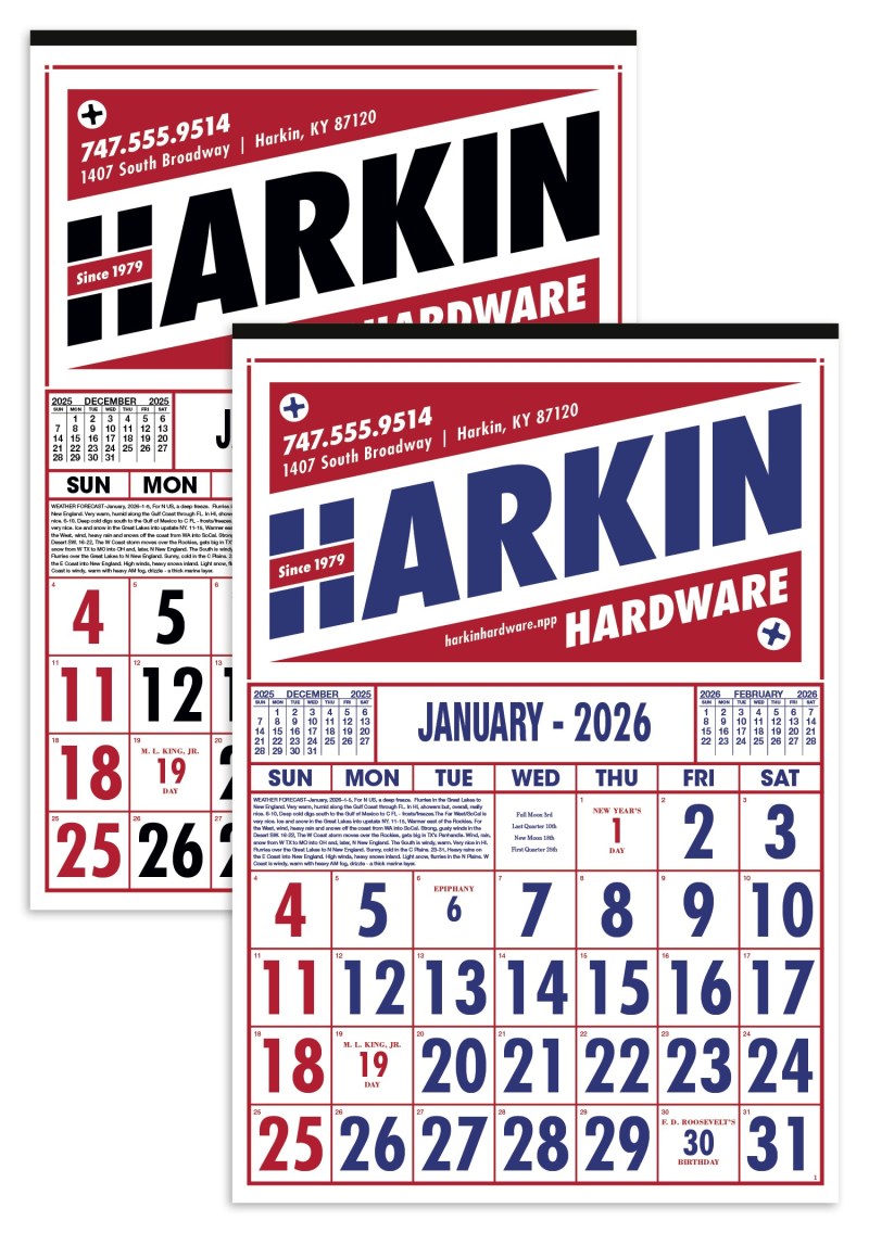 Skinner & Kennedy™ Commercial 12-Sheet Calendar 2 Skinner & Kennedy™ Commercial 12-Sheet Calendar 2