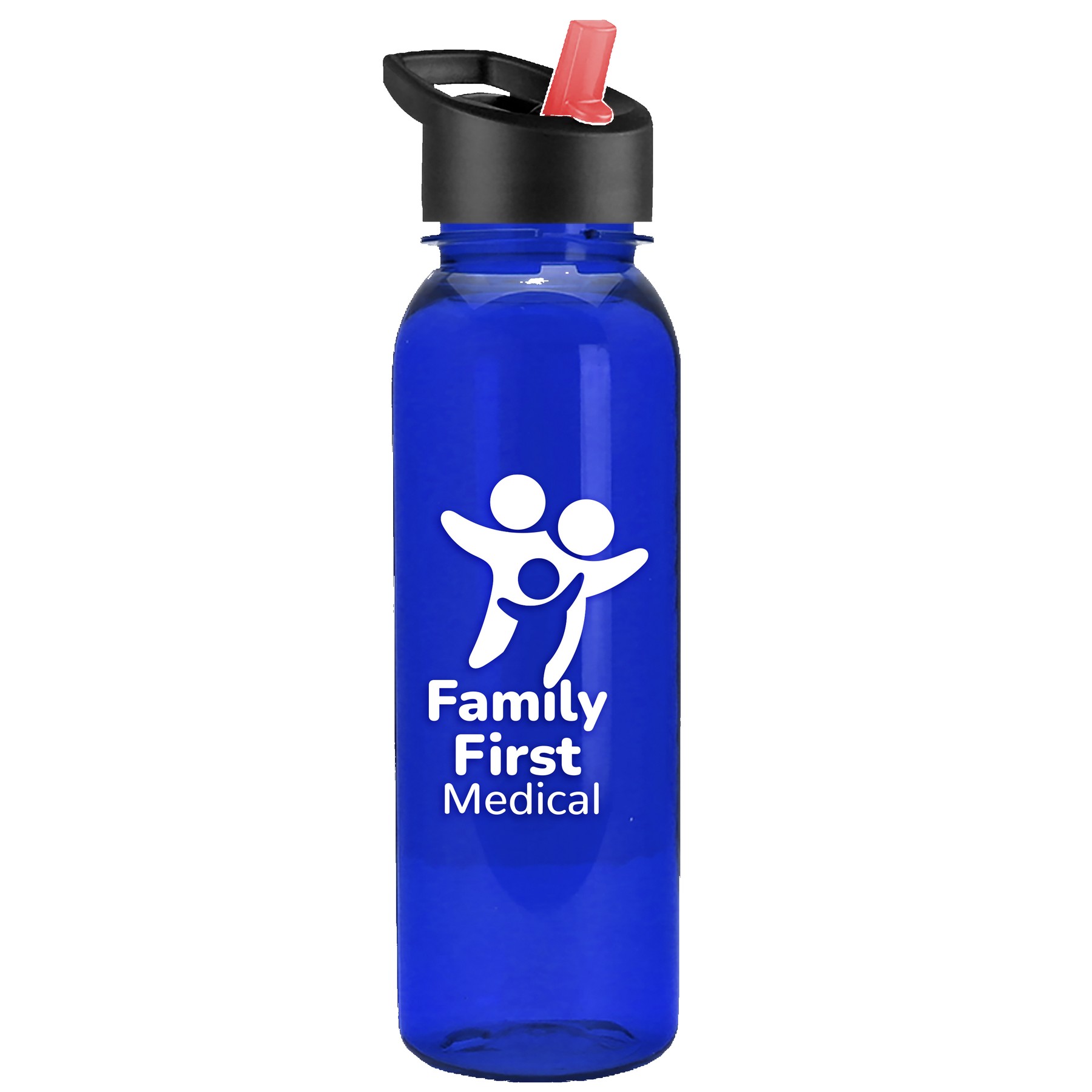 Garyline® Flat-Sided Tritan® Bottle with Flip-Straw Lid - 24 oz. 2