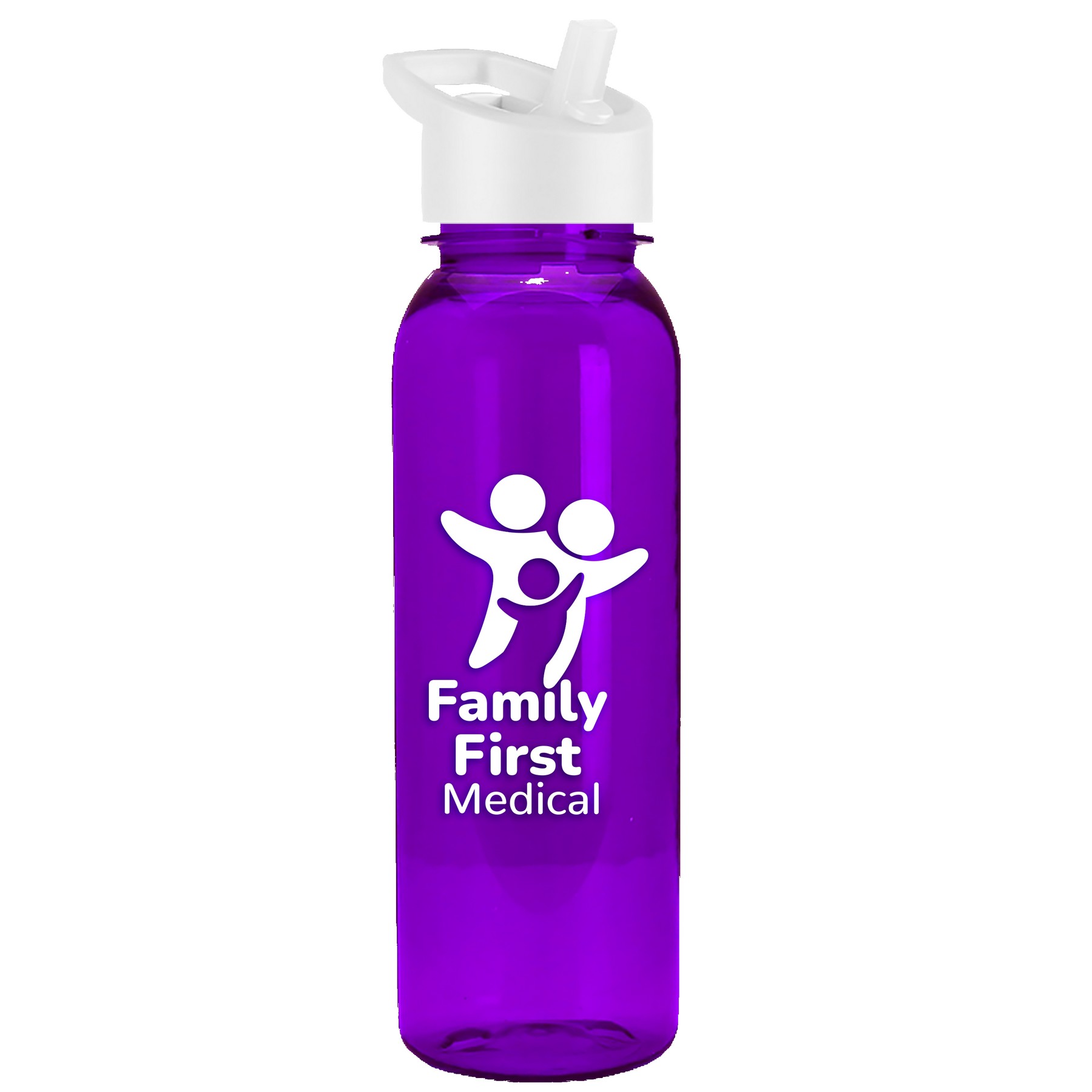 Garyline® Flat-Sided Tritan® Bottle with Flip-Straw Lid - 24 oz. 2