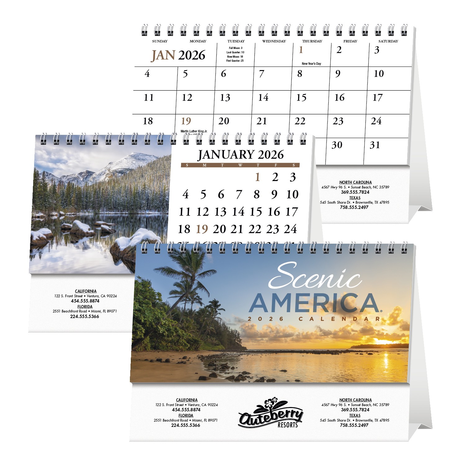 HotLine® Products Scenic America® Desk Tent Calendar 2