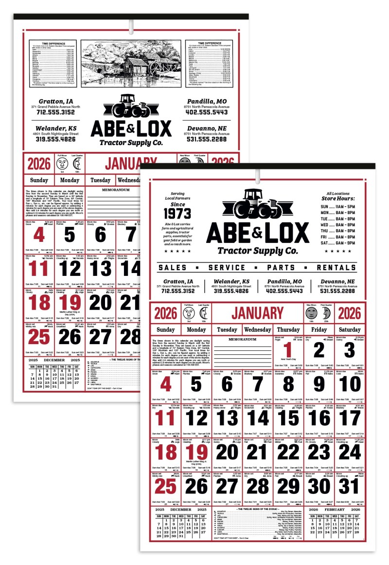 Skinner & Kennedy™ 8-Sheet Almanac Calendar 2 Skinner & Kennedy™ 8-Sheet Almanac Calendar 2